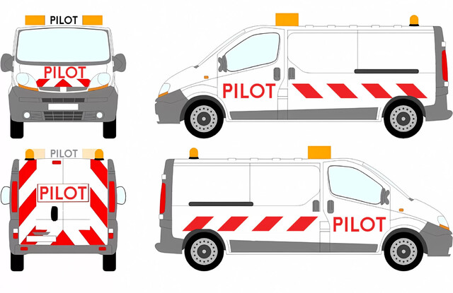 samochody pilotujące